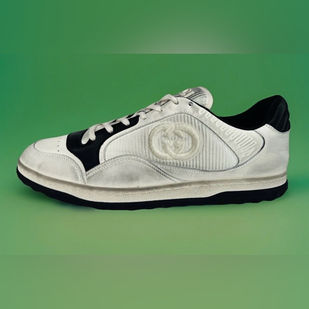 Gucci MAC80 Distressed Leather Women's GG Logo Sneakers Size EU 41